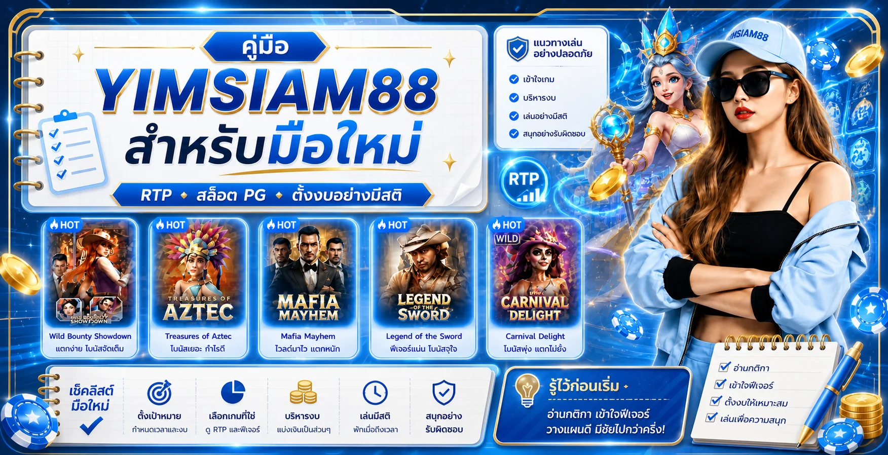 YIMSIAM88 มือใหม่ อ่าน RTP สล็อต PG และวิธีตั้งงบ